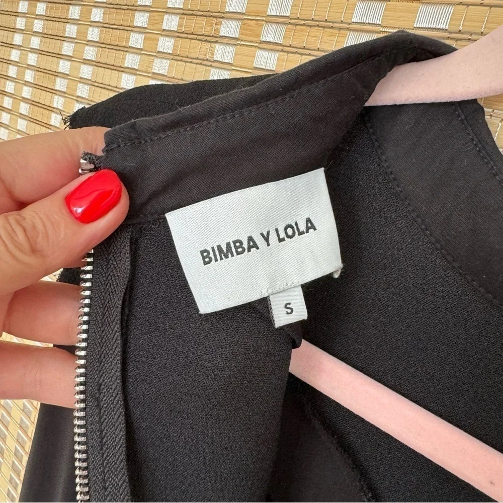 Bimba Y Lola Black Zip Collar Dress sleeveless, size:S